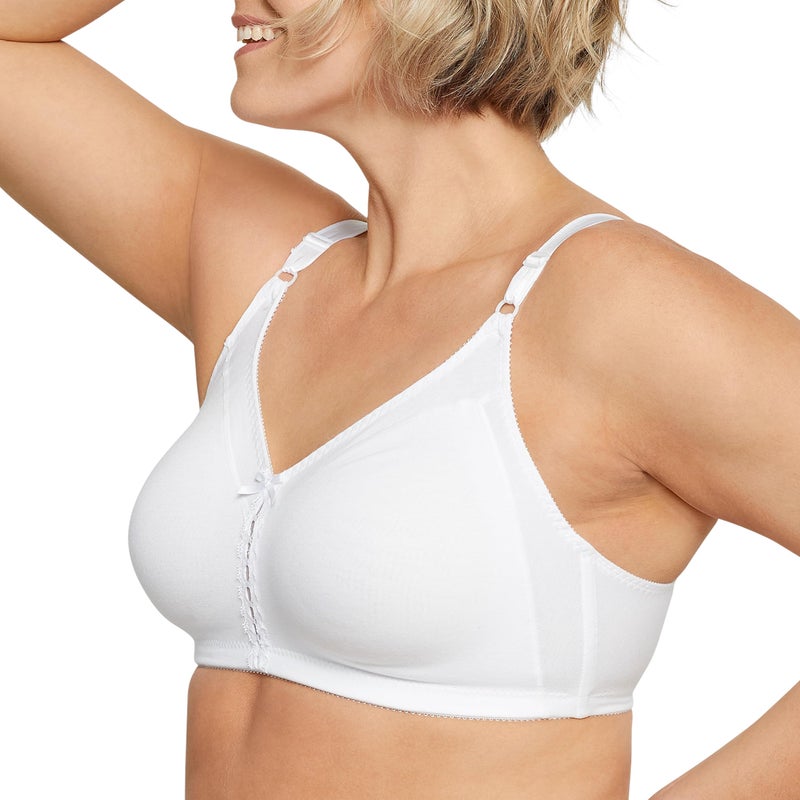 Bali Women's Double Support Cotton Stretch Wire-Free Bra, White, 36D - Image 2
